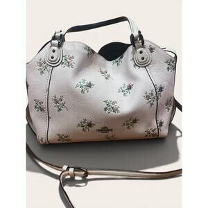 Coach Edie Shoulder Bag | Chalk White Pebbled Leather Ditsy Floral Print